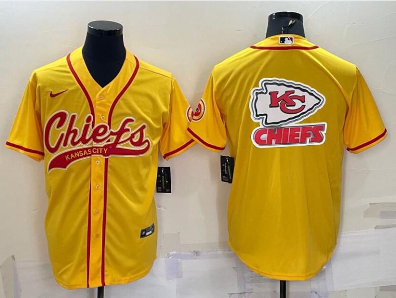 Men Kansas City Chiefs Blank Yellow 2022 Nike Co branded NFL Jerseys1